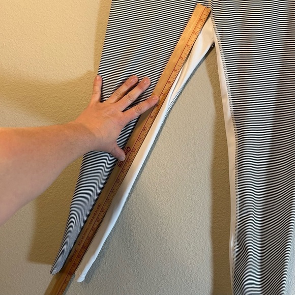 Allfenix Medium Grey White Stripe Leggings Athleisure Workout Performance Womens - Picture 15 of 16